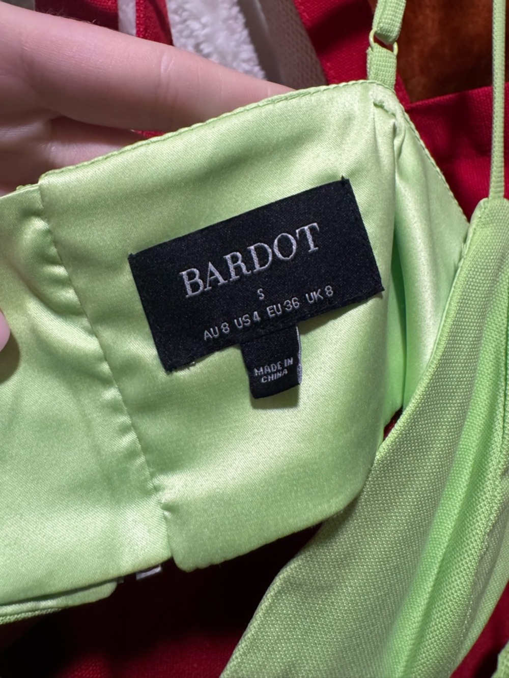 Bardot Lime Green Cutout Midi Dress with Side Slit - Picture 4 of 4